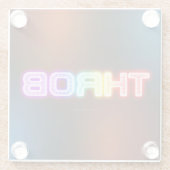 SlipperyJoeのスロブなレインボーのようなグラデーションの厚いca ガラスコースター (裏面)