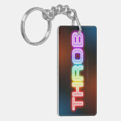 SlipperyJoeのスロブなレインボーのようなグラデーションの厚いca キーホルダー (正面左)