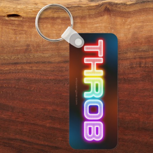 SlipperyJoeのスロブなレインボーのようなグラデーションの厚いca キーホルダー (正面)