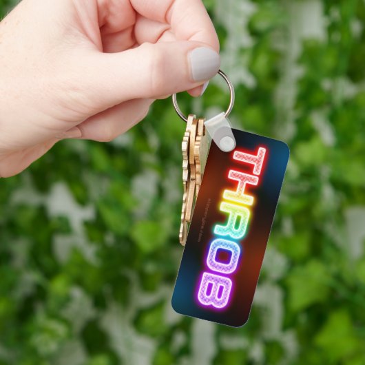 SlipperyJoeのスロブなレインボーのようなグラデーションの厚いca キーホルダー (手)