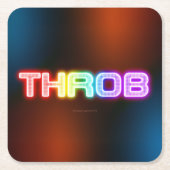 SlipperyJoeのスロブなレインボーのようなグラデーションの厚いca スクエアペーパーコースター (正面)