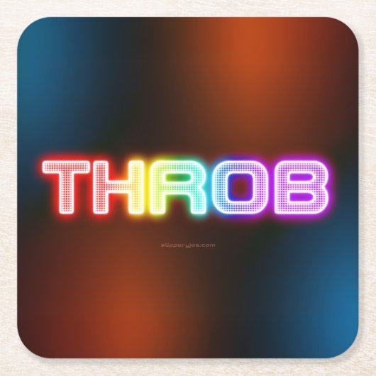 SlipperyJoeのスロブなレインボーのようなグラデーションの厚いca スクエアペーパーコースター (正面)