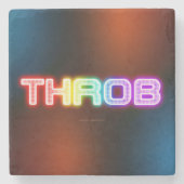 SlipperyJoeのスロブなレインボーのようなグラデーションの厚いca ストーンコースター (正面)