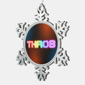 SlipperyJoeのスロブなレインボーのようなグラデーションの厚いca スノーフレークピューターオーナメント (右)