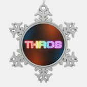 SlipperyJoeのスロブなレインボーのようなグラデーションの厚いca スノーフレークピューターオーナメント (正面)