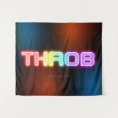 SlipperyJoeのスロブなレインボーのようなグラデーションの厚いca タペストリー (正面(横))