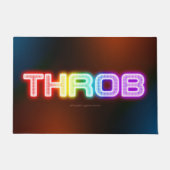 SlipperyJoeのスロブなレインボーのようなグラデーションの厚いca ドアマット (正面)