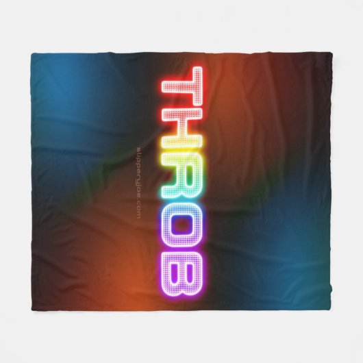 SlipperyJoeのスロブなレインボーのようなグラデーションの厚いca フリースブランケット (正面(横))