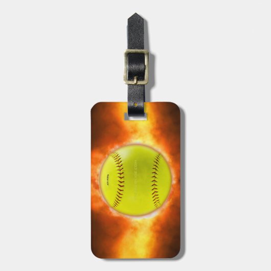 SlipperyJoeのソフトボー芸術的ルが火災ゲイのギフトに ラゲッジタグ (正面縦)