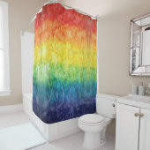 SlipperyJoeのタイ染めフラグの虹が押し込まれたs シャワーカーテン (インサイチュ)