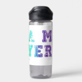 SlipperyJoeのチームプレーヤーの単語グラデーション虹c ウォーターボトル (背面)