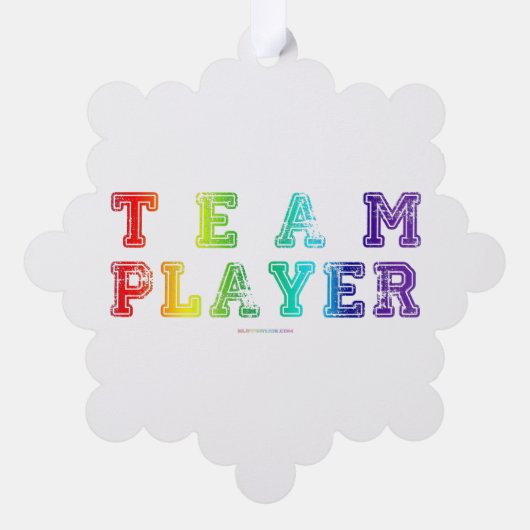 SlipperyJoeのチームプレーヤーの単語グラデーション虹c オーナメントカード (裏面)