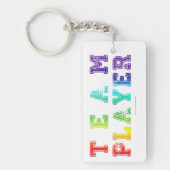 SlipperyJoeのチームプレーヤーの単語グラデーション虹c キーホルダー (正面)