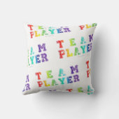 SlipperyJoeのチームプレーヤーの単語グラデーション虹c クッション (裏面)