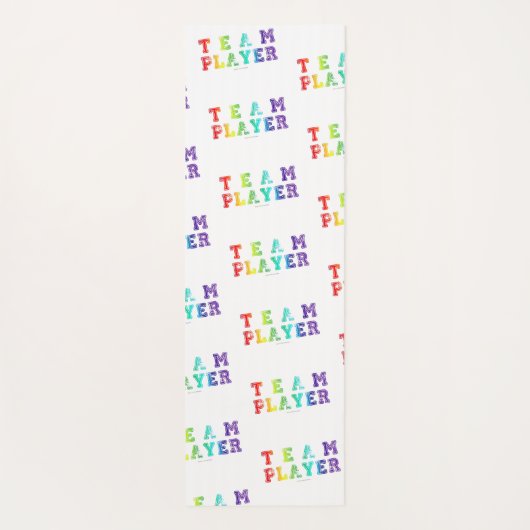SlipperyJoeのチームプレーヤーの単語グラデーション虹c ヨガマット (裏面)