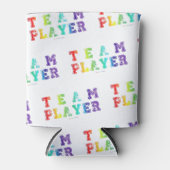 SlipperyJoeのチームプレーヤーの単語グラデーション虹c 缶クーラー (正面)