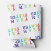 SlipperyJoeのチームプレーヤーの単語グラデーション虹c 缶クーラー (裏面)