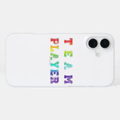 SlipperyJoeのチームプレーヤーの単語グラデーション虹c iPhoneケース (裏面横)