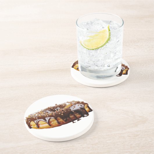 SlipperyJoeのデカダンなドーナツは厚い光沢をカバー コースター (側面)