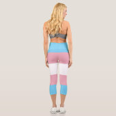 SlipperyJoeのトランスジェンダープライドフラグの可視性di カプリレギンス (裏面)