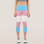 SlipperyJoeのトランスジェンダープライドフラグの可視性di カプリレギンス (正面)