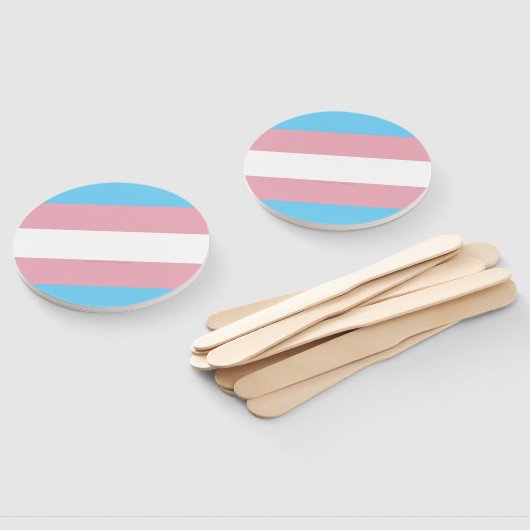 SlipperyJoeのトランスジェンダープライドフラグの可視性di ハンドファン (組立なし)