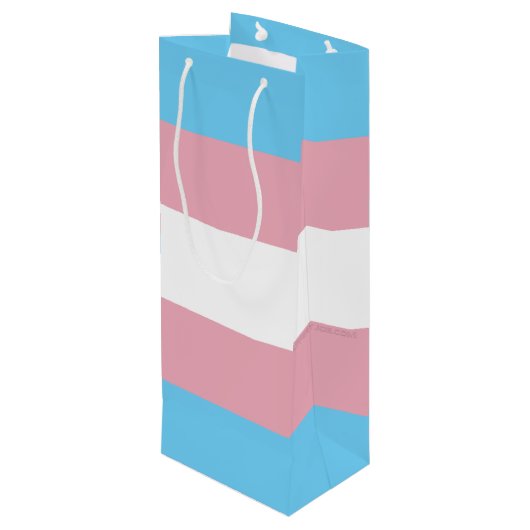 SlipperyJoeのトランスジェンダープライドフラグの可視性di ワインギフトバッグ (裏面アングル)