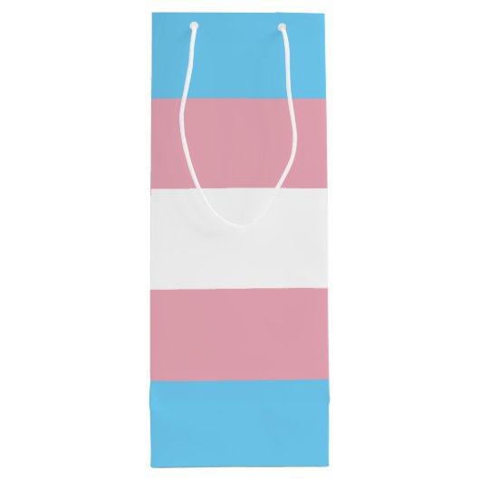 SlipperyJoeのトランスジェンダープライドフラグの可視性di ワインギフトバッグ (裏面)