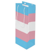 SlipperyJoeのトランスジェンダープライドフラグの可視性di ワインギフトバッグ (正面アングル)