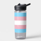 SlipperyJoeのトランスジェンダープライドフラグの多様性リグ ウォーターボトル (左面)