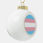 SlipperyJoeのトランスジェンダープライドフラグの多様性リグ セラミックボールオーナメント (左)