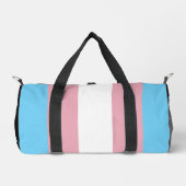SlipperyJoeのトランスジェンダープライドフラグの多様性リグ ダッフルバッグ (正面)