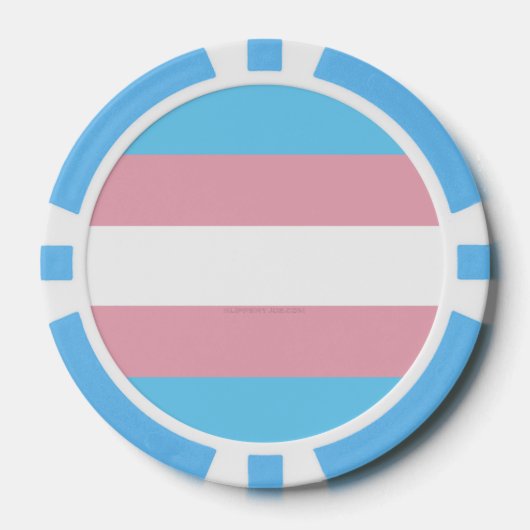 SlipperyJoeのトランスジェンダープライドフラグの多様性リグ ポーカーチップ (正面)