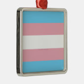 SlipperyJoeのトランスジェンダープライドフラグの多様性リグ メタルオーナメント (右)