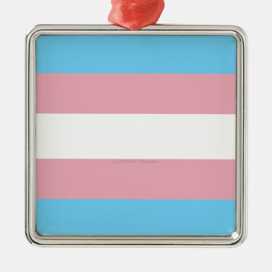 SlipperyJoeのトランスジェンダープライドフラグの多様性リグ メタルオーナメント (正面)