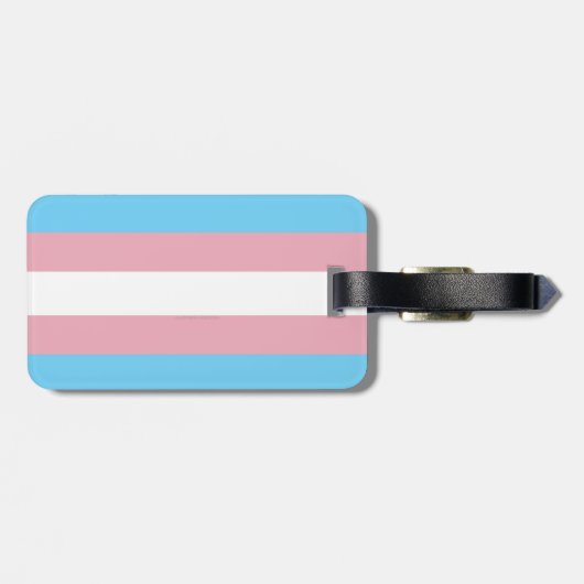 SlipperyJoeのトランスジェンダープライドフラグの多様性リグ ラゲッジタグ (裏面横)
