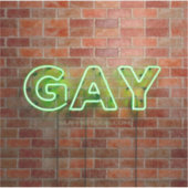 SlipperyJoeのネオン鮮やかゲイは緑のレンガwに署名 シール (正面)