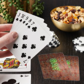 SlipperyJoeのネオン鮮やかゲイは緑のレンガwに署名 トランプ (インサイチュ)