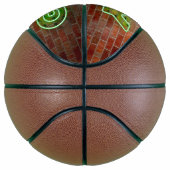 SlipperyJoeのネオン鮮やかゲイは緑のレンガwに署名 バスケットボール (右)