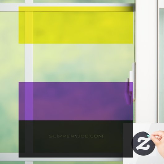 SlipperyJoeのノンバイナリー Pride フラッグ 黄色 白 ウィンドウサイン (ホーム)