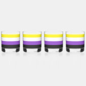 SlipperyJoeのノンバイナリー Pride フラッグ 黄色 白 ウイスキーグラス (裏面)