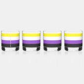 SlipperyJoeのノンバイナリー Pride フラッグ 黄色 白 ウイスキーグラス (左)
