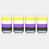 SlipperyJoeのノンバイナリー Pride フラッグ 黄色 白 ガラス缶 (左)