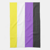 SlipperyJoeのノンバイナリー Pride フラッグ 黄色 白 キッチンタオル (縦)