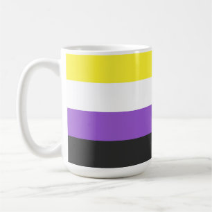 SlipperyJoeのノンバイナリー Pride フラッグ 黄色 白 コーヒーマグカップ