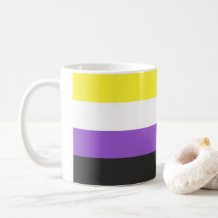 SlipperyJoeのノンバイナリー Pride フラッグ 黄色 白 コーヒーマグカップ