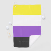 SlipperyJoeのノンバイナリー Pride フラッグ 黄色 白 ゴルフタオル (インサイチュ)