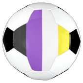 SlipperyJoeのノンバイナリー Pride フラッグ 黄色 白 サッカーボール (回転)