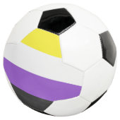 SlipperyJoeのノンバイナリー Pride フラッグ 黄色 白 サッカーボール (3/4)