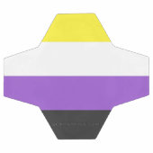 SlipperyJoeのノンバイナリー Pride フラッグ 黄色 白 サッカーボール (フラット)